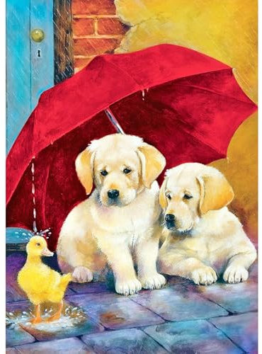 Lxmsja Diamond Painting Adulte, 5D Diamond Painting Chien et Canard, Animaux Broderie Diamant Kit Complet, DIY Peinture Diamant Strass Point de Croix Cristal Painting pour Murale Décoration 30x40cm