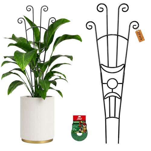 Xeeol 82,8 cm Pflanzen-Rankgitter für Kletterpflanzen im Innenbereich, erweiterbares großes Metallspalier für Topfpflanzen, robuste hohe Pothos-Pflanzenkletterstütze für Efeu, Pothos, Hoya, Monstera
