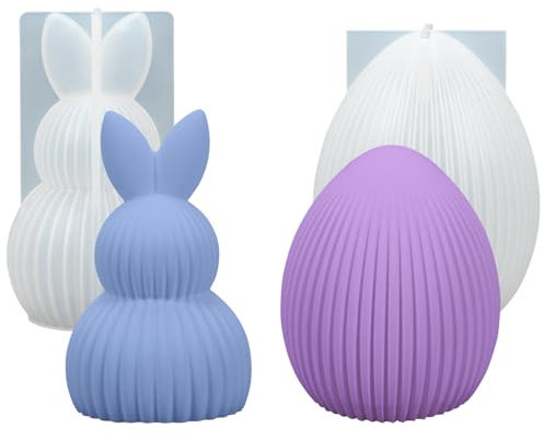 Silikonformen Gießformen Ostern, 2 Stück Silikonform Ostereier Formen, DIY Gießformen Silikon Silikonformen Hase Giessformen für Handwerk