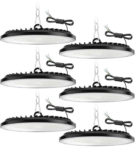 ZXICH UFO LED hallenstrahler,LED Werkstattlampe,IP65 Wasserdichte Industrielampe für Fabriken, Lagerhäuser,Garagen (6 Pack, 150W)