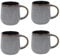 Set of 4 Reactive Glaze Mugs - 13 Ounce 430ml Stoneware - Grey Pattern Black Interior - Tea Coffee Cups Latte Cappuccino Hot Chocolate Drinks - Home Kitchen Work Office Mug Set