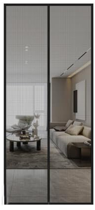 Moustiquaire de porte pour animaux domestiques avec fermeture éclair verticale - 80 x 210 cm/70 x 200 cm - Rideau en maille pour chats et chiens - Moustiquaire pour salon, chambre à coucher, porte de