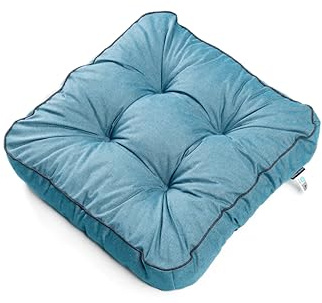 TexDeko® Ecolen Loungekissen Stuhlkissen 55x55x12 cm Sitzauflagen Gartenmöbel Polsterauflagen UV-Schutz & Wasserabweisend Bodenkissen Outdoor Rattanmöbel (Türkis)