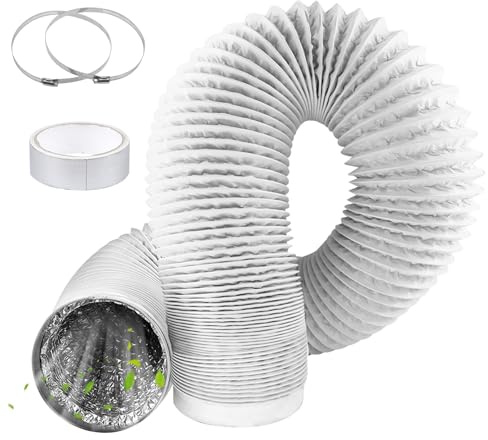 GOEDCH Tubo di scarico da 3m, tubo di ventilazione: tubo per cappa aspirante, tubo flessibile in PVC con foglio di alluminio e filo di acciaio, diametro 150mm per cucina, sistemi di ventilazione e