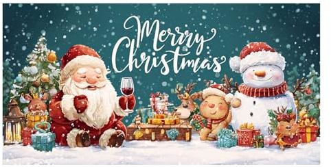 Christmas Garage Door Cover - 13x6ft Festive Decoration, Christmas Photography Backdrops, Outdoor Christmass Banner For Winter Party Yard Wall House Home Patio Office Outdoor Indoor