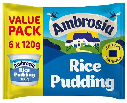 Ambrosia Rice Pudding Dessert Snack Pots Multipack 6 x 120g | Case of 1