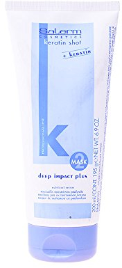 SALERM - Mascarilla Hidratante para el Cabello - Deep Impact Plus - 200 ml - Hidratación Profunda Cabello - para Uso de los Tratamientos de Alisado de la Familia Keratin Shot - Cabello Suave y Liso