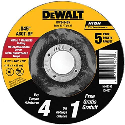 Dewalt dw8424b5 4–1/2 by 0.045-inch Metall schneiden Rad, 7/8 Zoll Arbor, Porzellanperlen