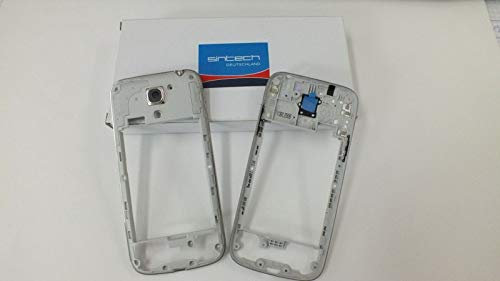 Samsung Galaxy S4 Mini Rahmen Mittelrahmen i9195 Schale Mittel Gehäuse Back Cover Mittelgehäuse + Kamera Glas Abdeckung + knöpfe Silber / Grau - ToKa-Versand®