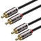 J&D 2RCA Stereo Audio Cable, Gold-Plated Male to Male Copper Shell, 7.6 Meter/25 Feet