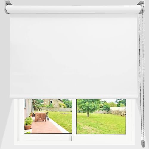 Estor Enrollable Opaco Karina Premium con Cadena de Repuesto Medidas Ancho X AltoContactaremos para Ajuste sin Cargo Color Blanco. Medida 40x160 cm