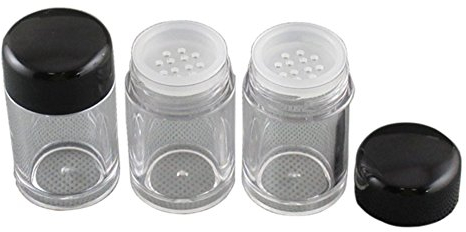 FSSTUD 8 STK Reise Klein Kosmetische Behälter Leer Puderdose mit sieb Puder Make Up Lose Container Schwarz