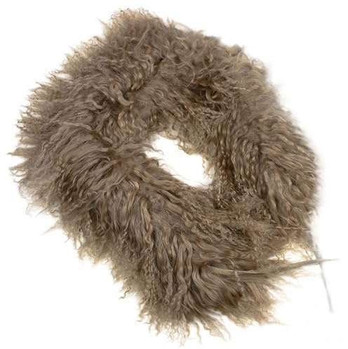 Reissner Lammfelle langflorige Kurz Boa Stola aus 100% Tibet Lammfell Länge 75cm