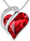 Leafael Birthstone Halskette für Damen | Halskette für Frauen mit heilenden Kristallen | Allergiefreie Anhänger Halskette mit Geschenkbox inklusive| Granat Rubin Rot für Januar und Juli