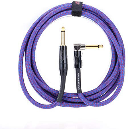 Kirlin 3m Enchufe Recto a ángulo Recto de 1/4 Premium Plus sin Ruido Cable de Instrumento para Guitarra/Bajo,Púrpura