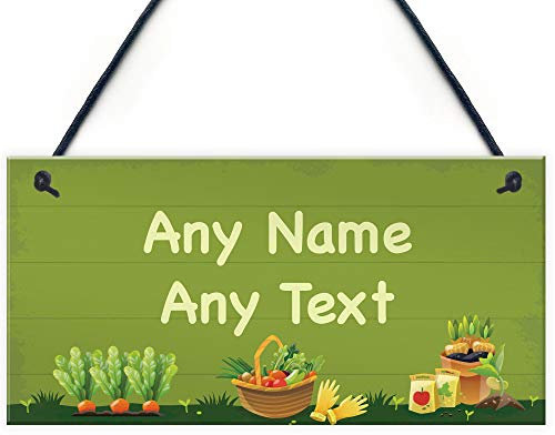 Red Ocean Garden Sign Personalised Hanging Plaque Summer House Allotment Greenhouse Sign