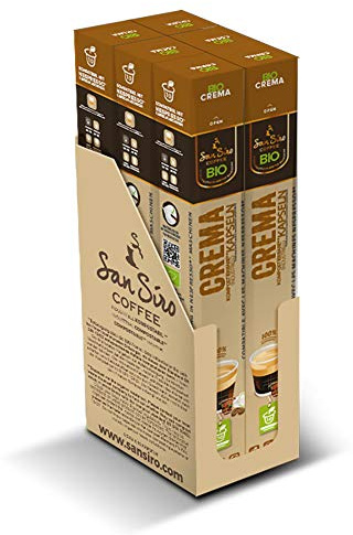 SanSiro Bio Kaffee - CREMA - 100% industriell kompostierbar - 60 Kapseln - Kaffeekapseln für Nespresso- und SanSiro Smart Kapselmaschinen - Nachhaltige Kaffeekapseln