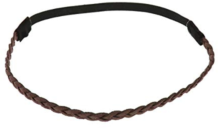 Braunes Damen Haarband - Suede Einfaches und Einfarbiger Geflochtenes Hairband, Samtaspekt - Einheitsgrößer Dünnes Stirnband - Hochzeit Vintage Headband - Original Look Boho, Hippie