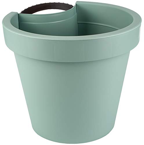 alles-meine.de GmbH Blumentöpfe - Modell & Farbwahl - 5 Stück Rohr & Stangen - Blumenkästen - grün - Mint türkis/hellgrün - RUND - 24 cm - Regenrohr/Fallrohr - Pflanzgefäß ..