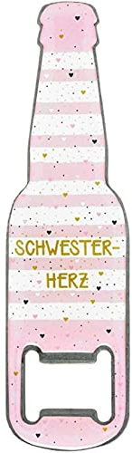 Sheepworld, Gruss und Co - 47071 - Flaschenöffner, Schwesterherz, mit magnetischer Rückseite, Edelstahl, rostfrei, 13cm