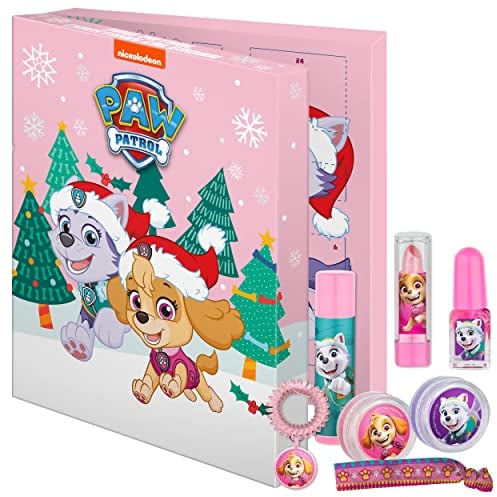 PAW Patrol - Adventskalender Beauty- und Pflege für Kinder, mit Überraschungen, Accessoires und tollem Zubehör, Deko-Box zum Aufstellen, besondere Geschenk-Idee für Fans