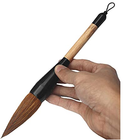 Fendawn Strive Grand pinceau à écriture chinoise pour calligraphie chinoise Sumi Dessin aquarelle Kanji Marron Multicolore