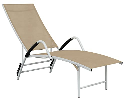 vidaXL Sonnenliege Textilene und Aluminium Creme