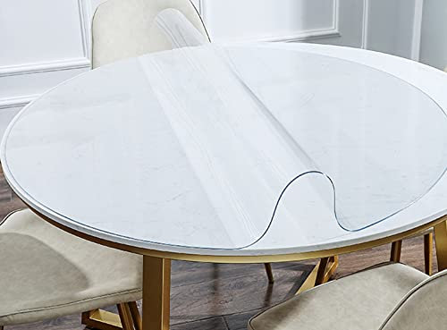 Xpnit – Protection de table transparente en plastique PVC imperméable facile à nettoyer pour tables rondes de salle à manger (130 cm, rond transparent)