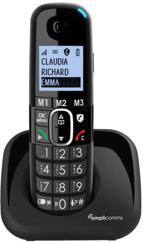 Amplicomms BigTel 1500 Cordless Big Button Phone for Elderly - Loud Phones for Hard of Hearing - Hearing Aid Compatible Phones - Phones for Seniors