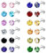 KALVICA 12 paires Acier Inoxydable Clou D'oreilles Rondes Clous D'oreilles en Zircon Coloré Boucles D'oreilles Cristaux de Elements Ronds 3mm 5mm 7mm Choix de Différentes Couleurs