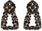 EVER FAITH Geometrische Statement-Ohrringe, große quadratische Dreieck-Baumel-Kristall-Tropfen böhmischen erhöhtes Design Ohrringe Schwarz