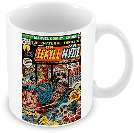 Taza de Marvel Comics Dr Jekyll and Mister Hyde BD Comics con película Horror Super Héros