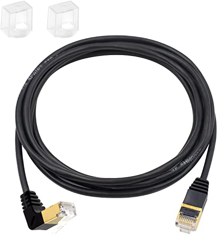 Duttek Câble Ethernet Cat8, 40Gbps 2000 MHz, Cable RJ45 avec tête plaquée or, Connecteurs Ethernet RJ45 pour ordinateur portable, commutateur, ordinateur de bureau(2M)