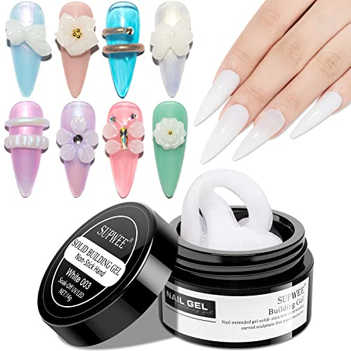 Supwee Feste Gel-Nagelverlängerung für Non-Stick Hand Skulptur Builder Hard Gel mit Dual Form Blume Nagel stärken Nagelkunst für Home DIY Nail Salon Lampe Cure