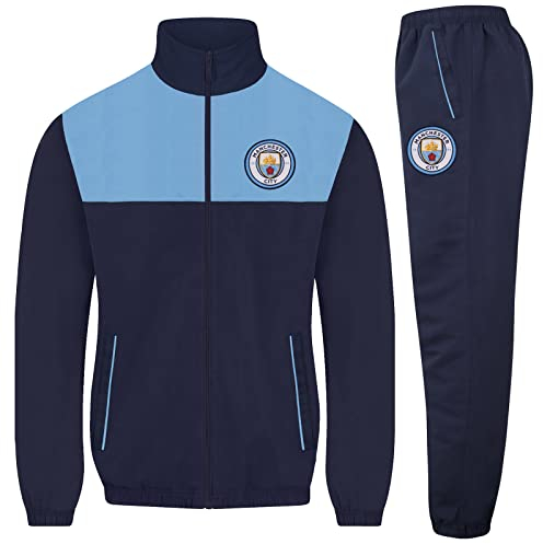 Manchester City FC - Herren Trainingsanzug - Jacke & Hose - Offizielles Merchandise - Geschenk für Fußballfans - Marineblau - M