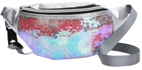 Modische Pailletten Sternen Umhängetasche Für Frauen - Stilvolle Hüfttasche Für Outdoor Aktivitäten Laufen Und Freizeit Ca. 26 X 15 X 2 cm