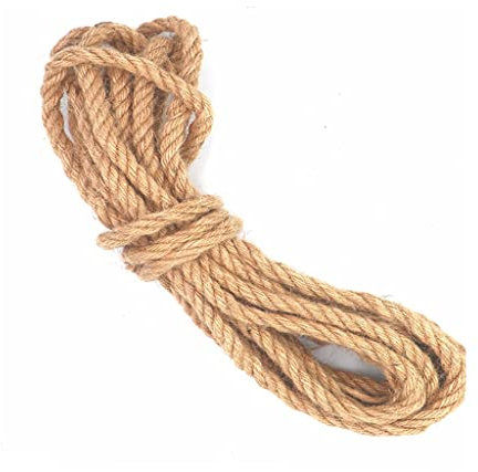 Corde de chanvre 100% corde de jute naturelle corde de chanvre ficelle de jute solide pour artisanat jardinage hamac décoration ficelle durable 6mm, 8mm, 10mm (Color : 8mm, Size : 60m)