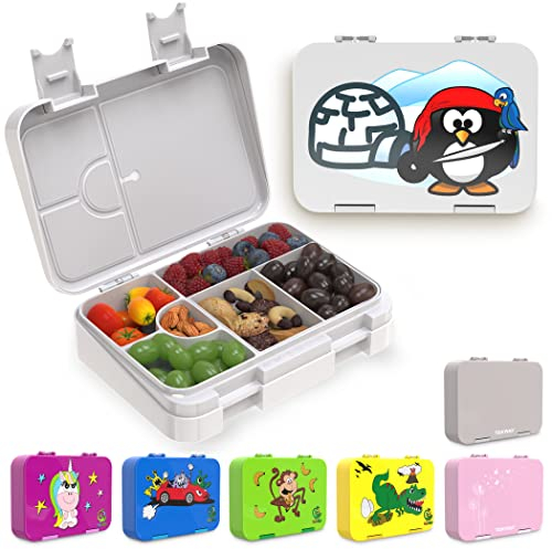 TAKWAY Brotdose Kinder mit Fächern 4+2 - robust & kinderfreundlich - Bento Box Lunchbox für Kita Schule Kindergarten - Brotbox Vesperbox Jausenbox (weiß)