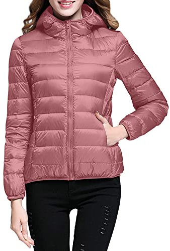 Kobilee Piumino Donna Invernale 100 Grammi Leggero Corto Giubbotto Imbottito con Cappuccio Trapuntato Elegante Caldo Mezza Stagione Giacca Invernale