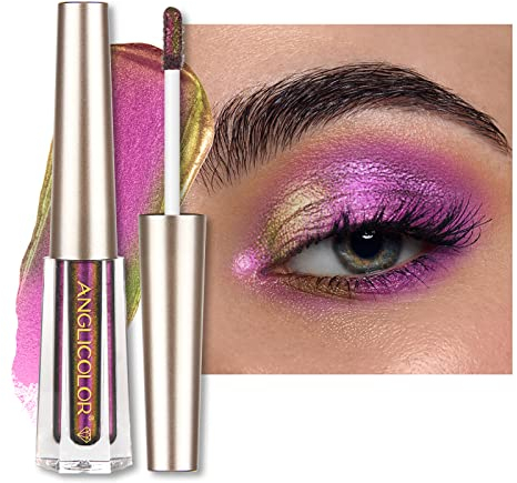 Anglicolor Lidschatten,Flüssiger Chamäleon-Lidschatten,Langanhaltende holografische Glitzer-Multichrom-Lidschatten,Augen Make-up| Vegan& Cruelty-Free (102)