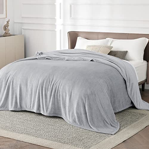 BEDSURE Kuscheldecke Flauschig Decke Fleecedecke - Wohndecke Warm Winter Weich, Sofadecke XXL, Decke Couch Blanket, Wohn- & Kuscheldecken Große 230x270cm, Sofa überwurfdecke Hellgrau