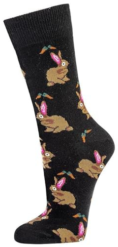 FussFreunde 2 Paar Oster-Socken mit Hasen Motiv, Geschenk (as3, numeric, numeric_36, numeric_41, regular, regular, Osterhase)