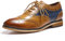 Mona flying Damen Leder Wingtip Brogues Lace Up Derby Oxfords Zweifarbig Schnürschuhe Für Frauen,Braun-Blau,41 EU