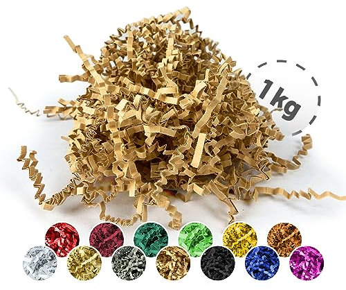 Verpackungswelt Füllmaterial 1 kg | Geschreddertes Papier für Geschenkboxen & Pakete | Made in Germany | Dekoration & Schutz | Verpackungsmaterial & Zubehör zum Geschenke einpacken | Braun