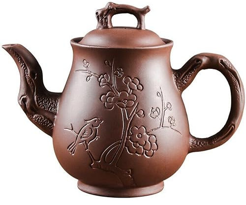 YTDJJWLS Yixing - Teiera in argilla viola di grande capacità, per la casa, con fringuelli e prugne