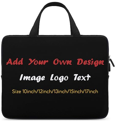 Borsa per laptop personalizzata personalizzata con logo con testo fotografico, borsa protettiva per notebook per computer personalizzata custodia per viaggi ufficio business