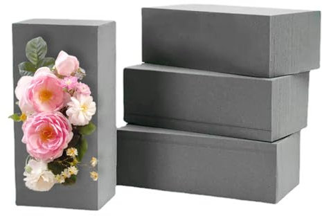Caliko 4 ladrillos secos de espuma floral ideales para flores artificiales y frescas, bloques de esponja perfectos para bodas y arreglos funerarios, lo mejor para exhibiciones florales tanto en