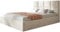 AlpiMeble Polsterbett Roma Slim mit Kopfteil, 120 x 200 cm, Doppelbett mit Bettkasten und Lattenrost aus Holz, Farbe: Beige, Velourestoff