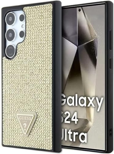 Guess GUHCS24LHDGPPD Hülle für S24 Ultra S928 golden hardcase Rhinestone Triangle