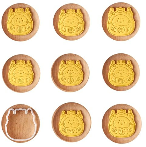 Moule à biscuits en plastique motif dragon de dessin animé pour pâtisserie